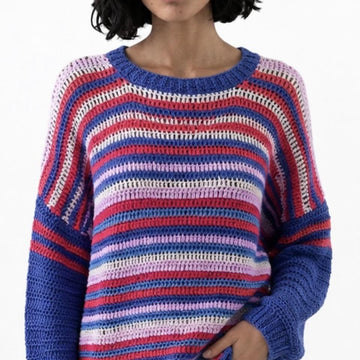 Stripy crochet jumper