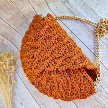 Wavy Ribbed Crochet Circle Bag Pattern