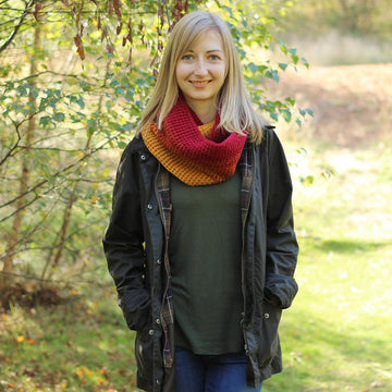 Autumn leaves infinity scarf