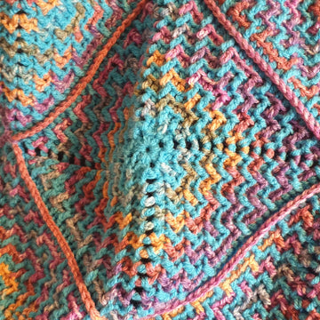 Mosaic Crochet Granny Square Blanket