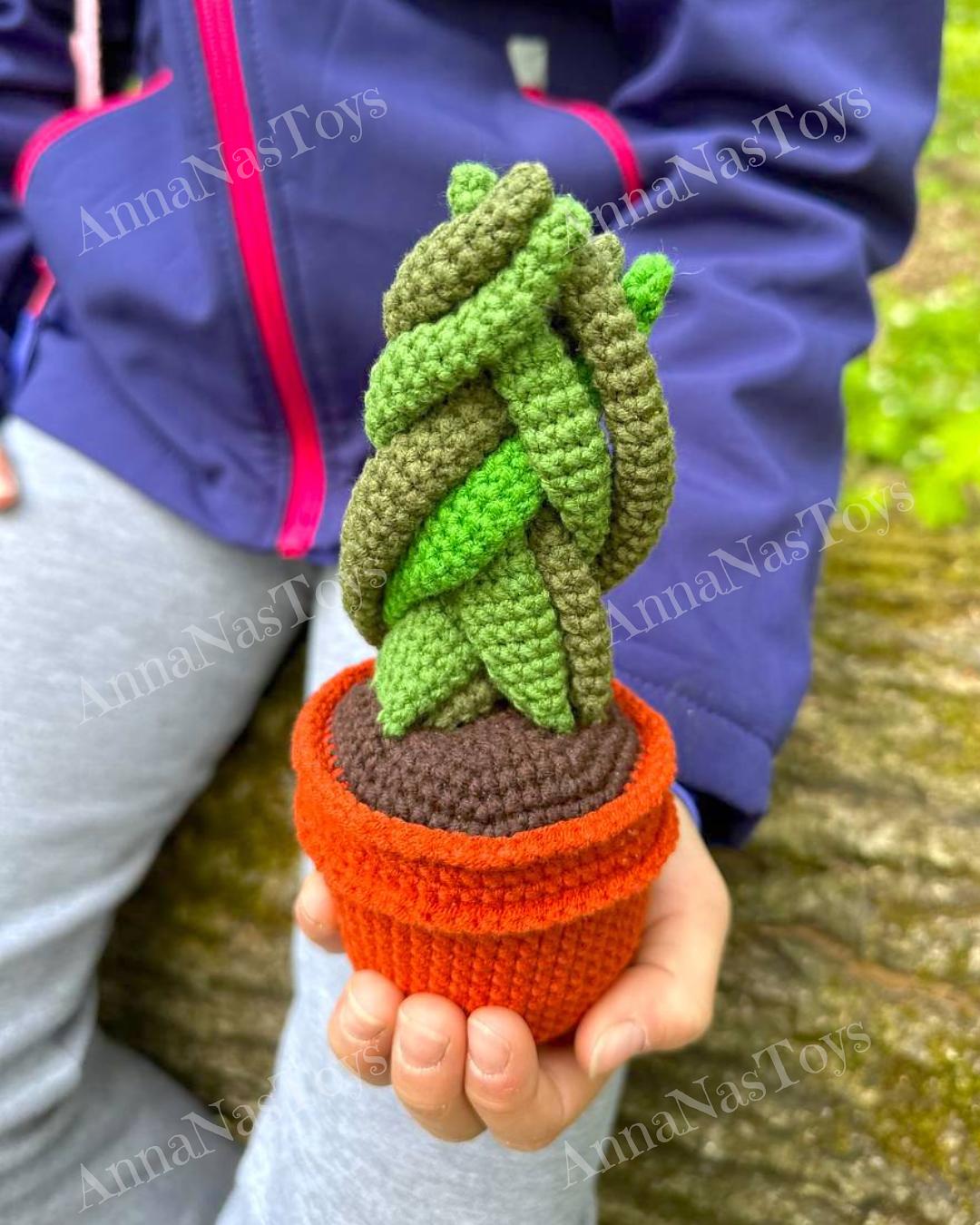 Crochet Succulent Pattern, Potted Sansevieria