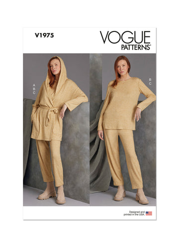 Vogue Sewing Misses' Knit Jacket with Belt, Top and Pants V1975 - Sewing Pattern