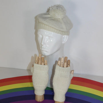 Adult Teen Aran Tam O' Shanter & Gloves