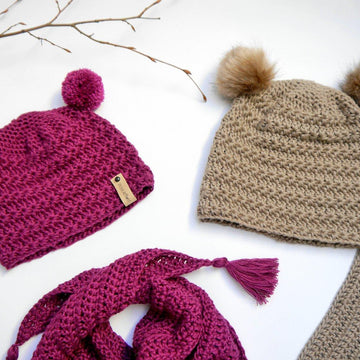 Crochet Pattern – Asterisk Set – Cap & Scarf – no.210E