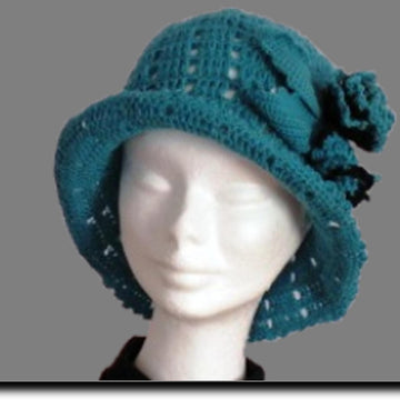 Aqua Rose Flower Hat