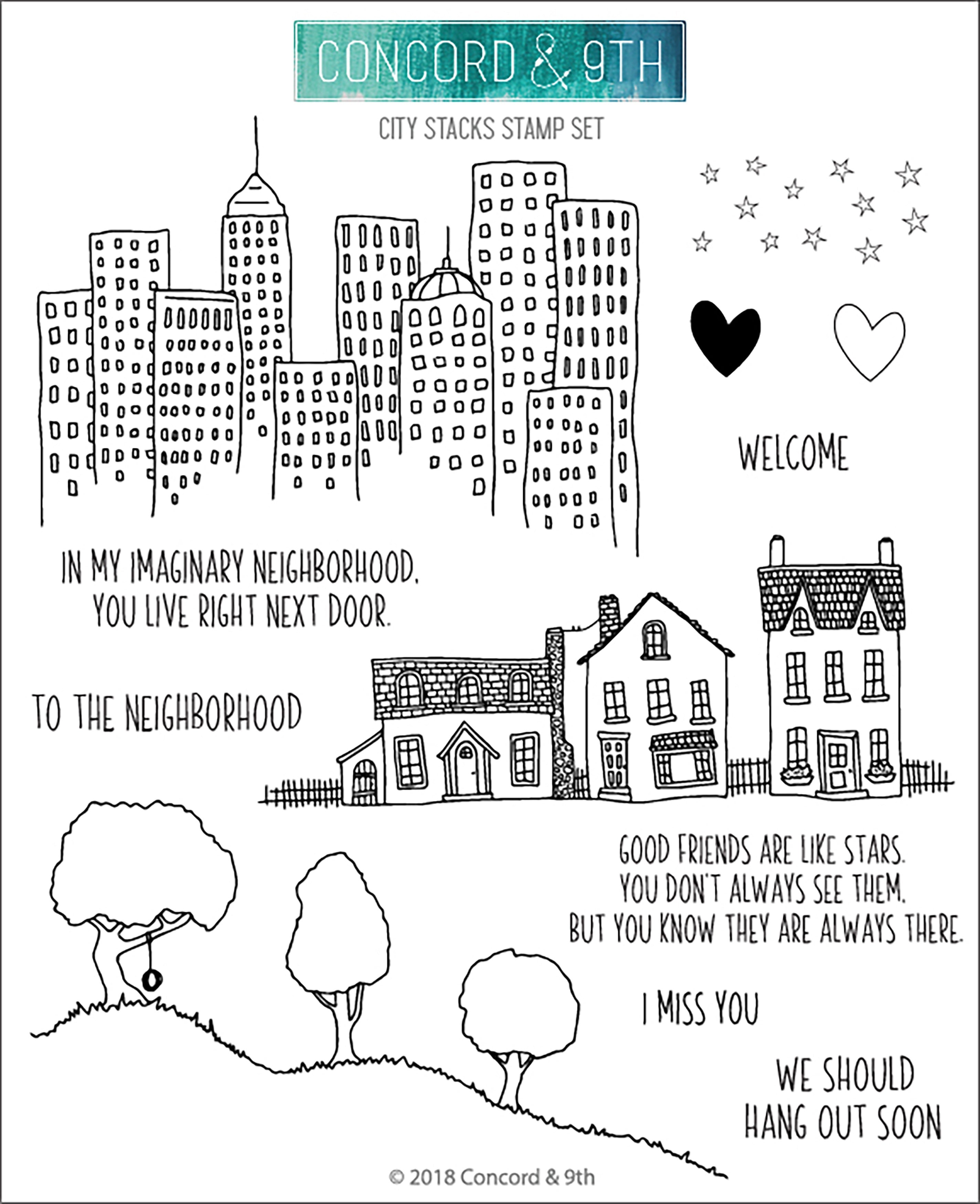 Concord & 9th Clear Stamps 6"X6" - City Stacks