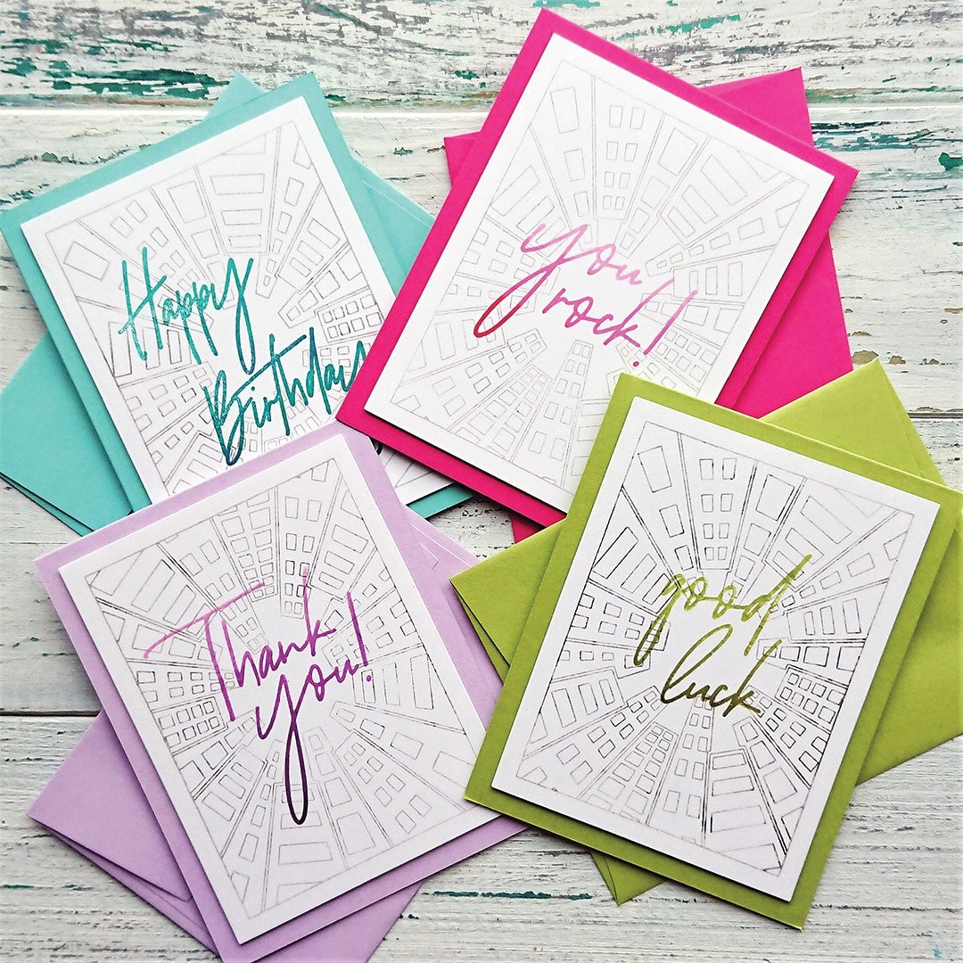 Pinkfresh Studio Clear Stamp Set 6"X8" - Scripted Bold Sentiments 1