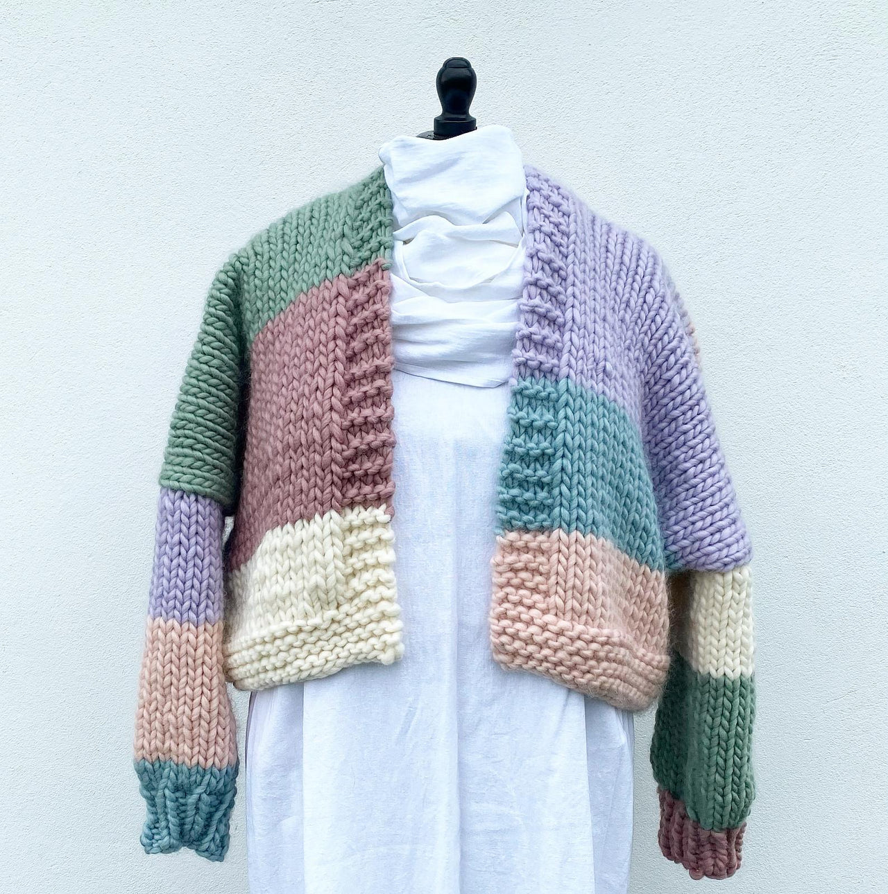 Olive - Colour Block Cardigan