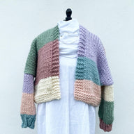 Olive - Colour Block Cardigan