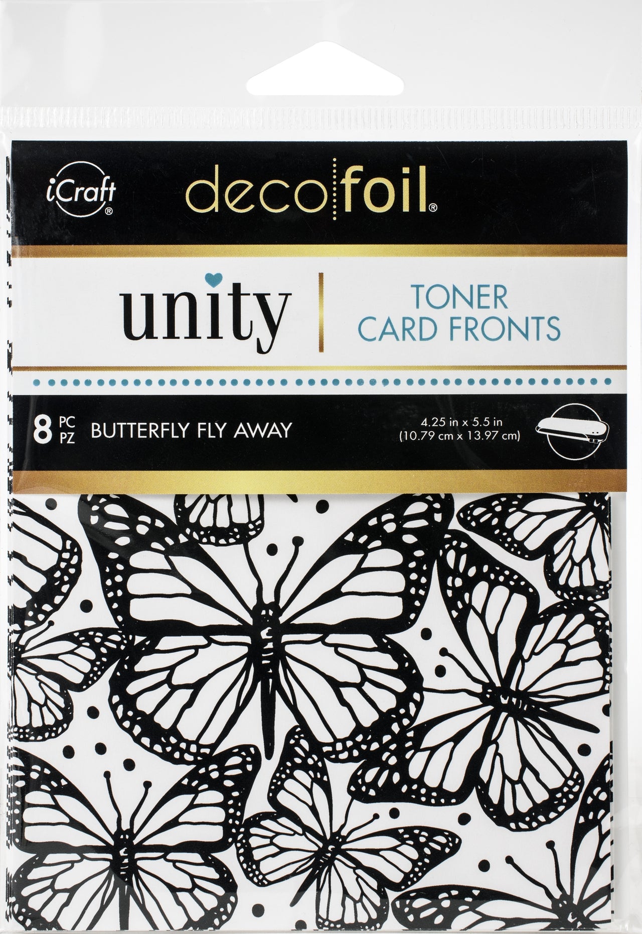 Therm O Web Deco Foil Toner Card Fronts By Unity 4.25"X5.5" 8/Pkg - Butterfly Fly Away