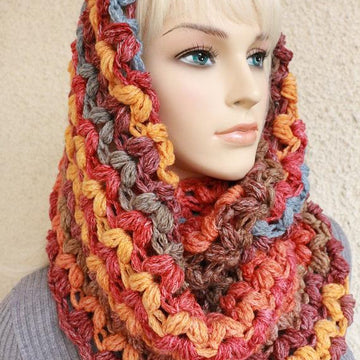 Puff Stitch Chunky Infinity Scarf Tutorial