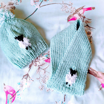 Chunky Sheep Hat and Scarf