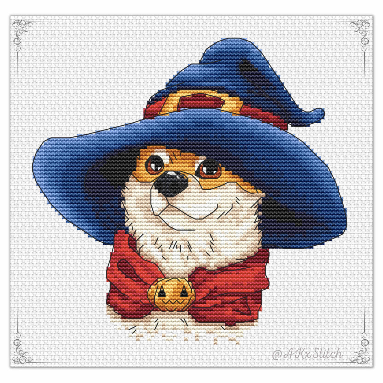 Halloween Puppy Cross Stitch PDF Pattern