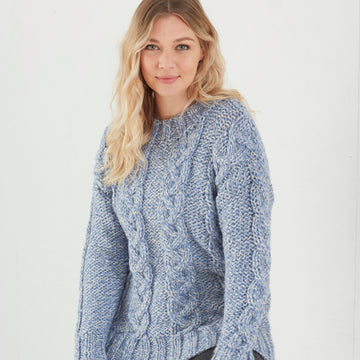 Ladies Round Neck Sweater & Polo Neck Sweaters in King Cole Super Chunky - 5666 - Leaflet