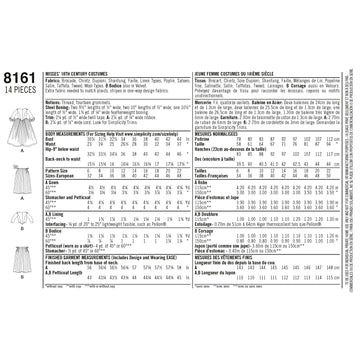 Simplicity Pattern 8161 Women's 18th Century Costumes 8161 - Sewing Pattern