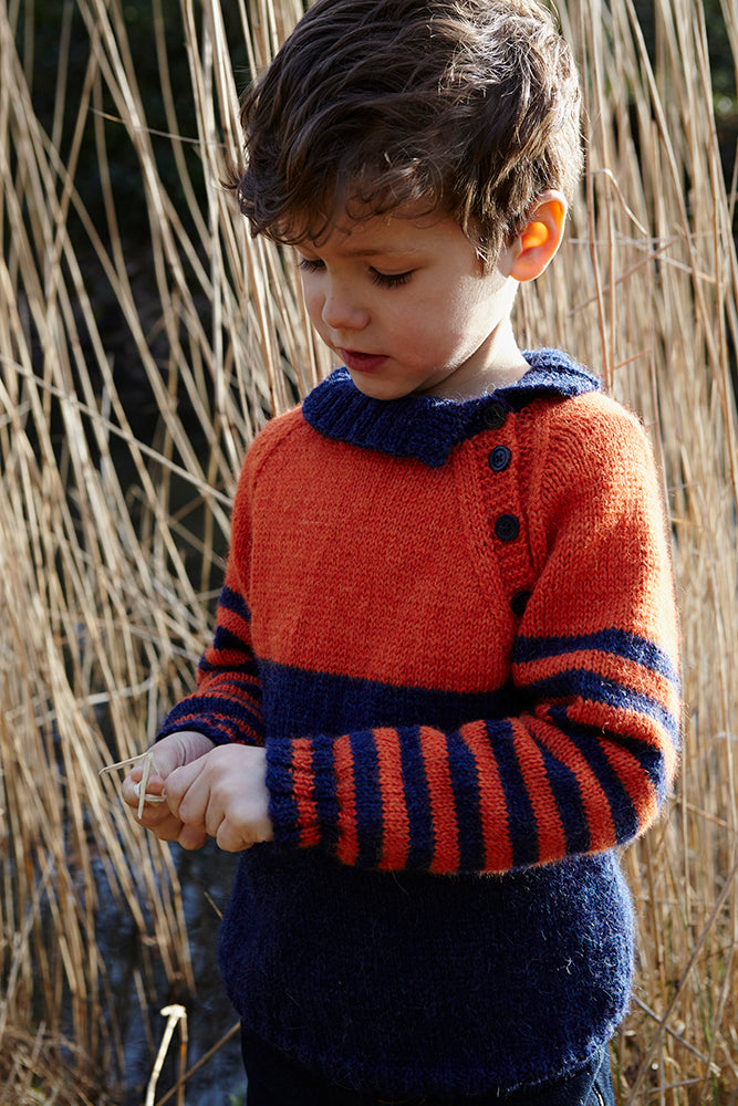 "Sonny Jim Jumper" - Jumper Knitting Pattern For Boys in Debbie Bliss Aymara - DB216