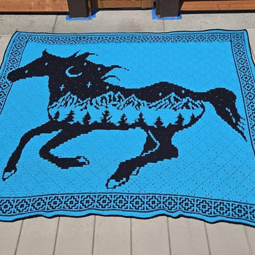 Wild Spirit Horse Mosaic Blanket