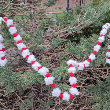 Crochet Christmas Berry & Popcorn Garland