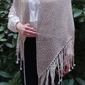 Sunwoven mesh shawl