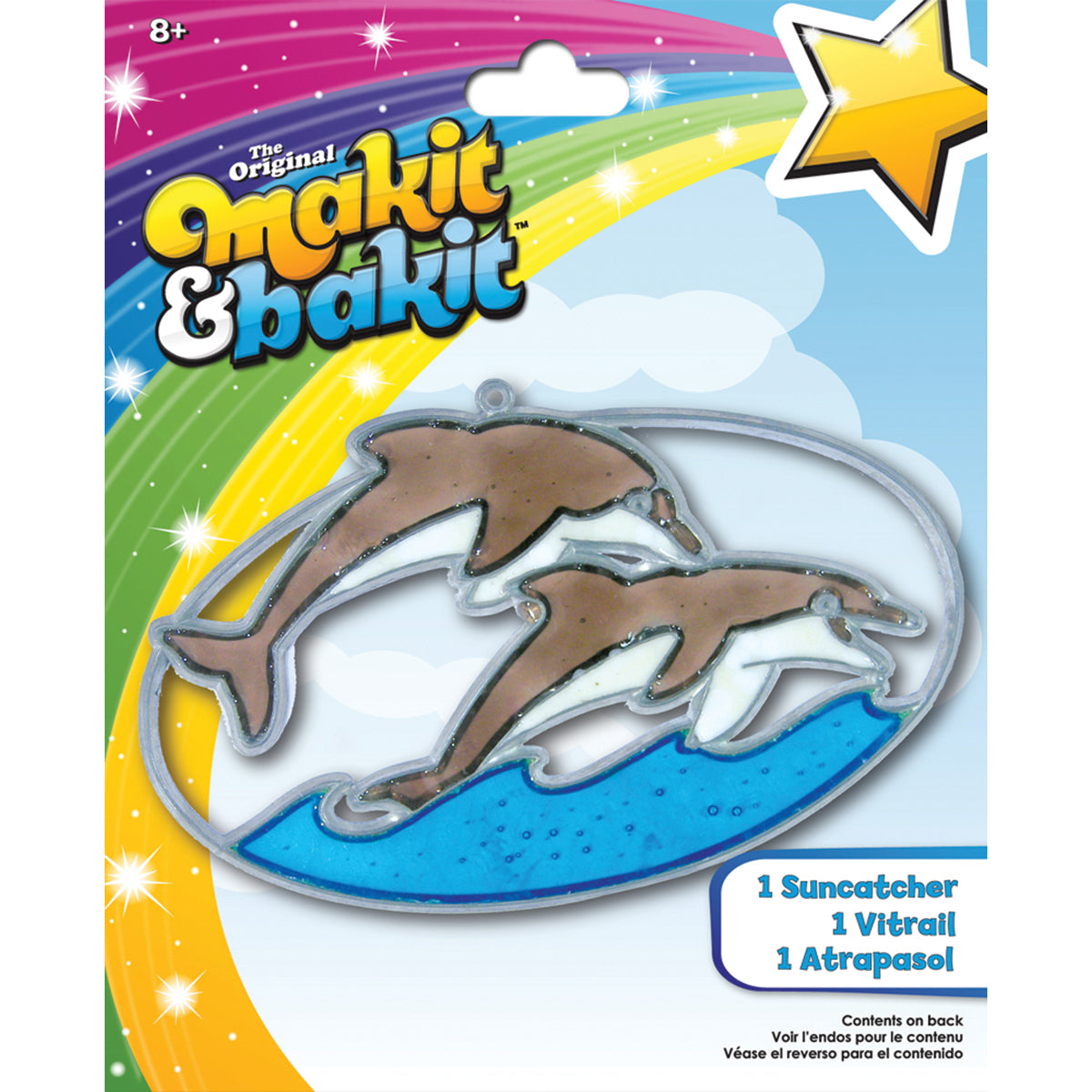 American Crafts Makit & Bakit Suncatcher Kit - Dolphins