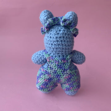 Crochet Blue Bear with Dungarees