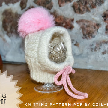 Wool dog hat with pom pom