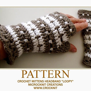 Crochet Mittens and Headband LOOPY