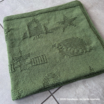 Space Rocket Knit Blanket
