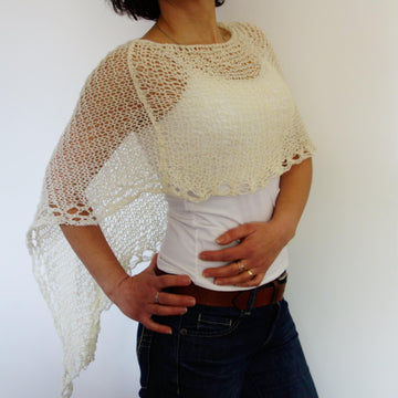Lace Edge Assymmetrical Poncho