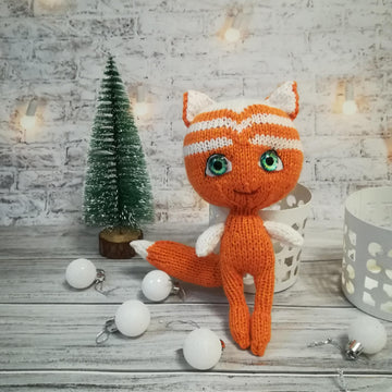 Knitting pattern cute toy pink bug and little fox From the Kwami collection