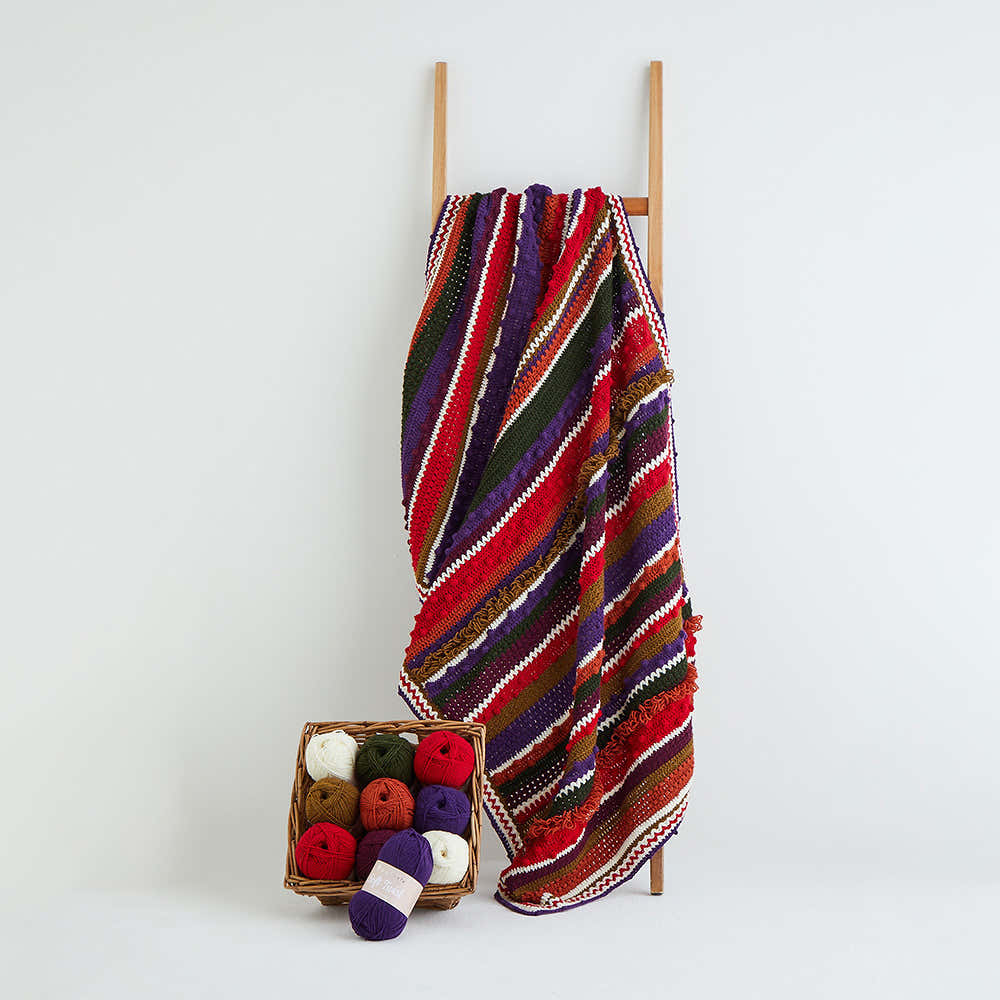 Hayfield Soft Twist Winter Berries Blanket CAL