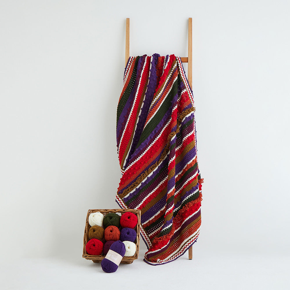 Hayfield Soft Twist Winter Berries Blanket CAL
