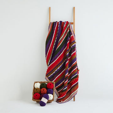 Hayfield Soft Twist Winter Berries Blanket CAL