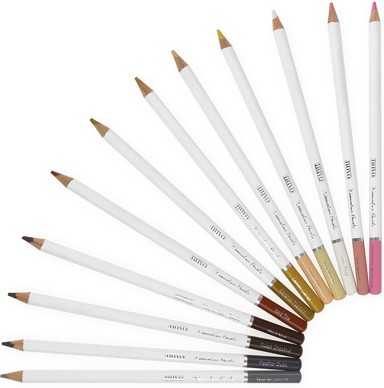 Tonic Studios Nuvo Watercolor Pencils 12/Pkg - Hair & Skin Tones