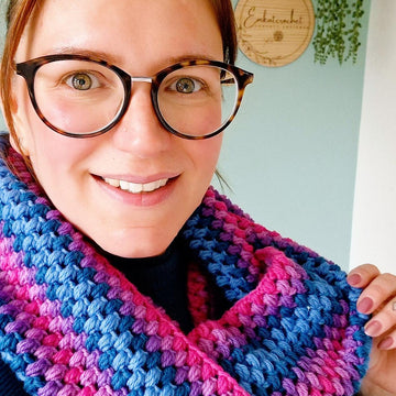 Pretty Puff Stitch Infinity Scarf