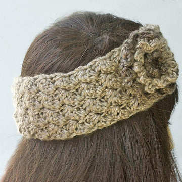 Textured Flower Headband, Ear Warmers