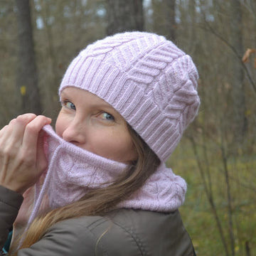Cowl snood with braids