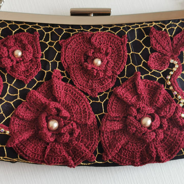 Irish crochet lace bag (clutch)décor