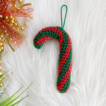 Candy cane crochet Christmas ornament pattern