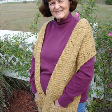 Double Moss Pocket Shawl