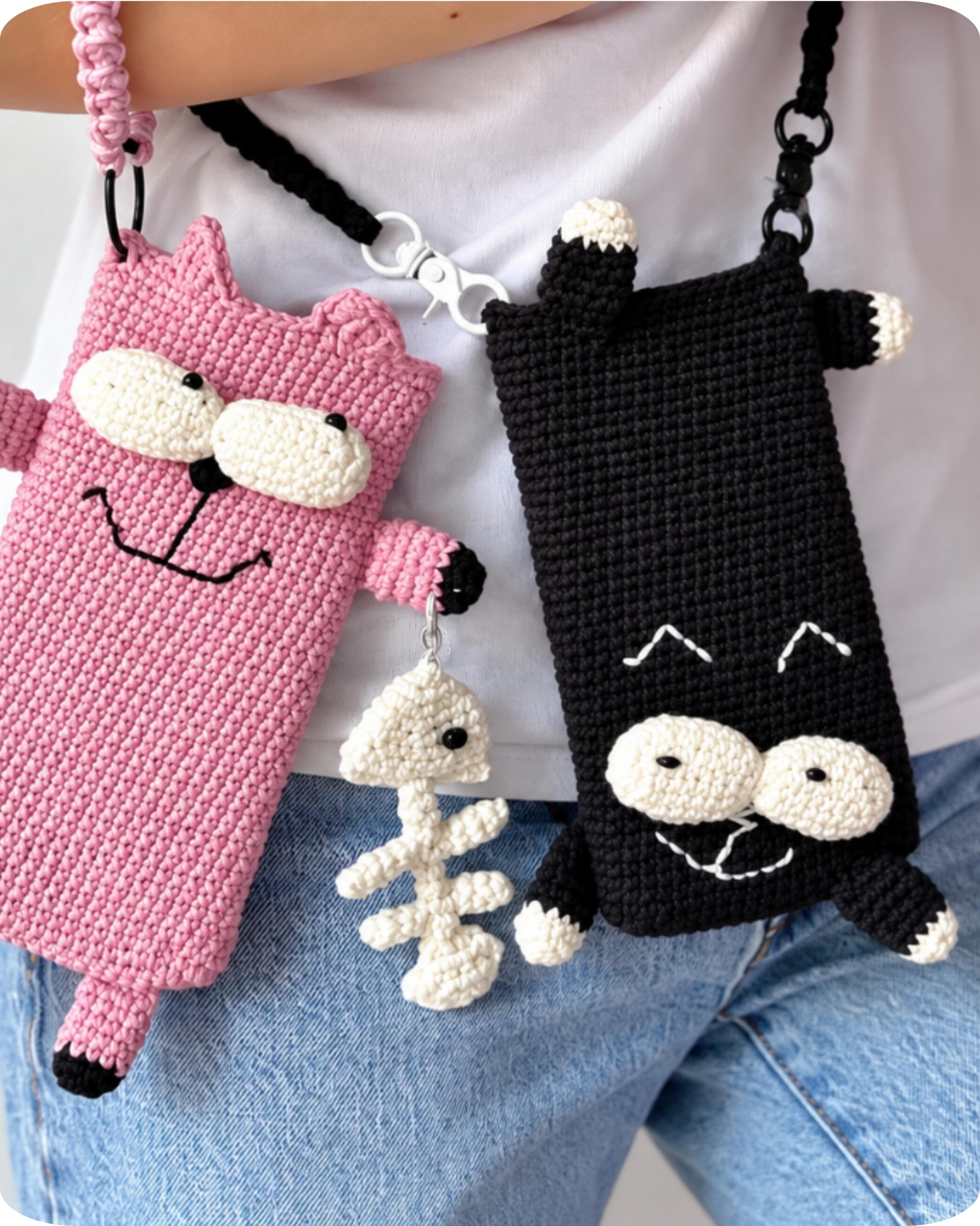 Crochet Phone Bag Pattern, Crossbody Phone Pouch PDF T6