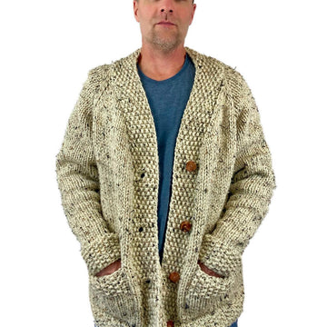 Mountains and Stone Cardigan - Chunky Shawl Collar