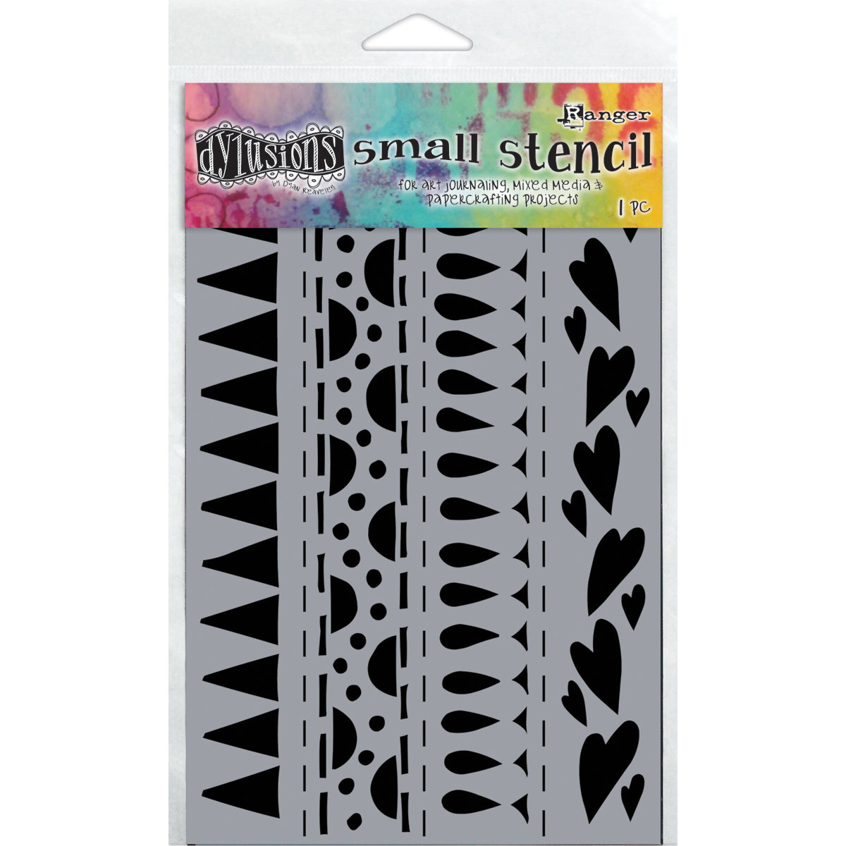 Ranger Dyan Reaveley's Dylusions Stencils 5"X8" - Heart Border