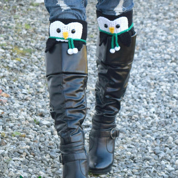 Peeping Penguin Boot Cuffs