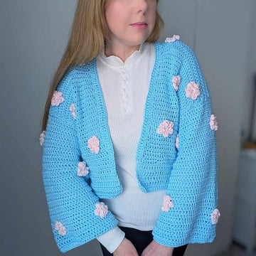 Crochet Cherry Blossom Cardigan Bolero Pattern