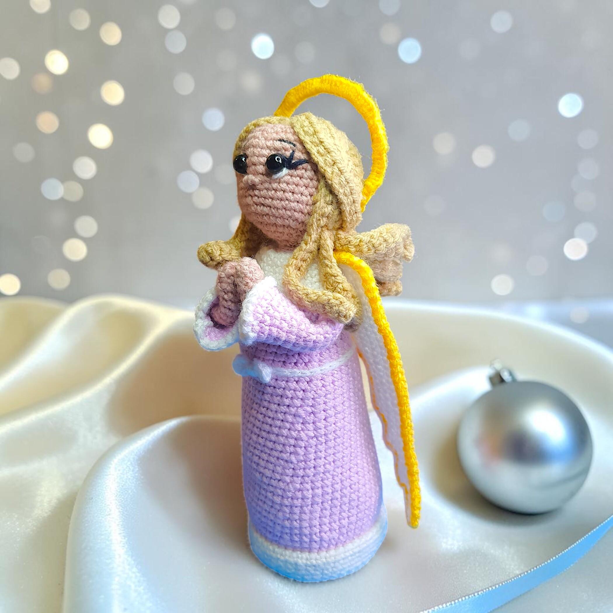 Christmas Guardian Angel Toy Crochet Pattern, Amigurumi Catholic, Baptism Pattern, 9 inch Angel