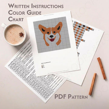Welsh Corgi Blanket C2C CROCHET PATTERN Funny Throw Dwarf Dog Face Stroller Portrait