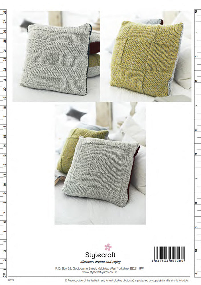 Throw and Cushions in Stylecraft Nordaic Super Chunky - 8822 - Downloadable PDF
