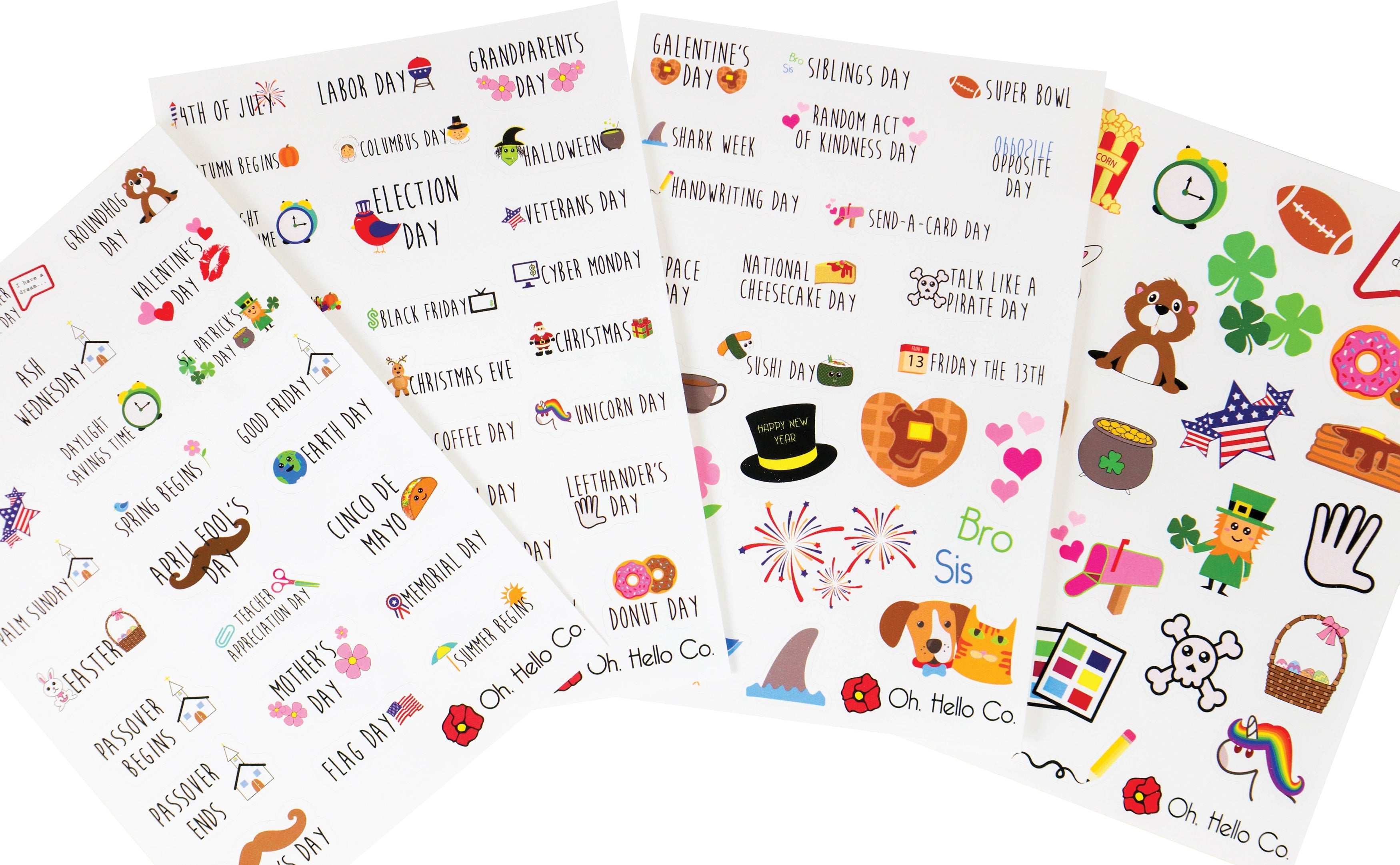 Oh, Hello Co. Oh Hello Planner Stickers 4 Sheets - Yearly Holidays