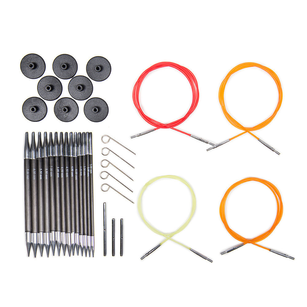 KnitPro Karbonz Interchangeable Needle Tips (Deluxe Set of 7)